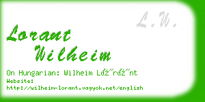 lorant wilheim business card
